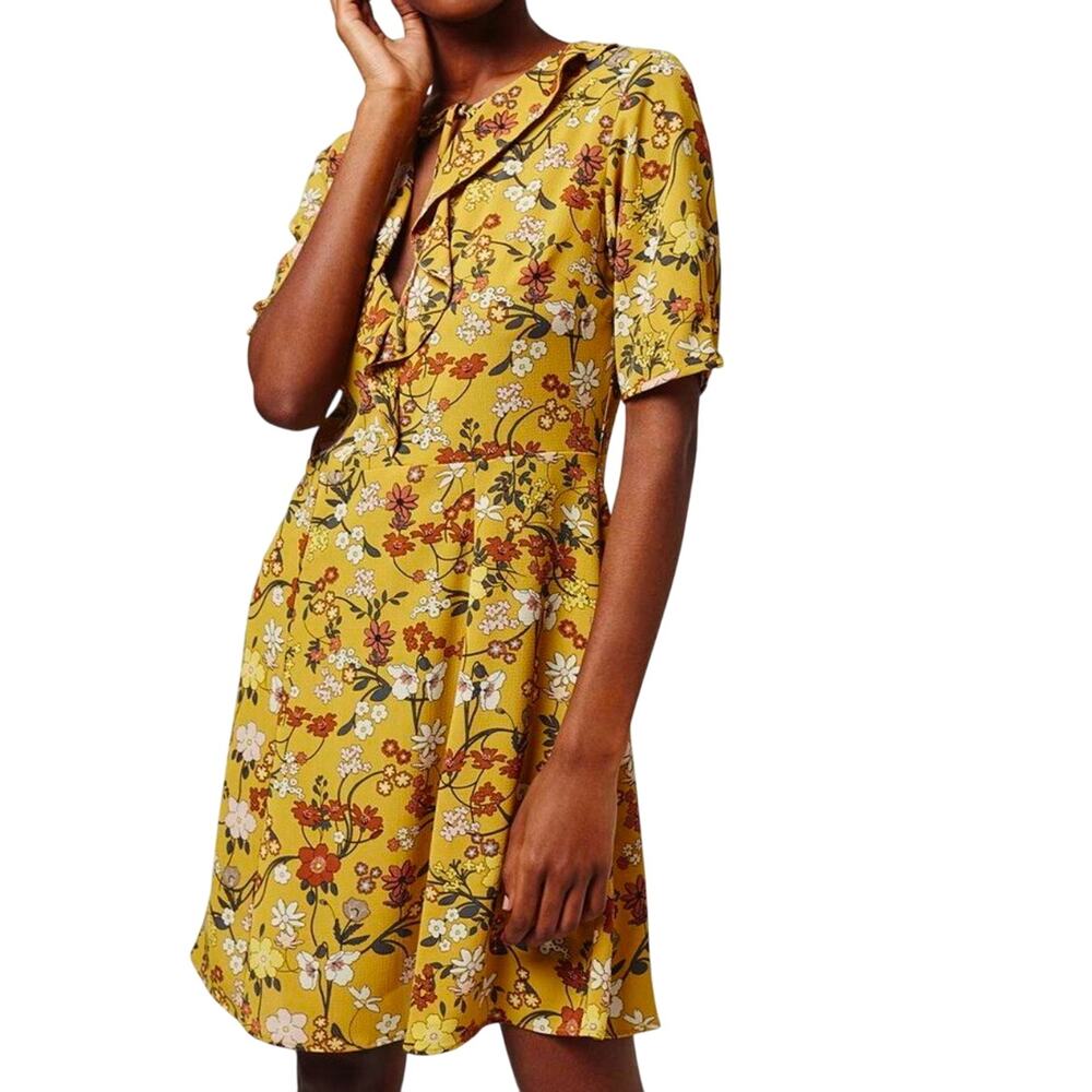 Retro Babydoll Dress Topshop Ruffle empire waist L‎ 10 soft grunge y2k fairy